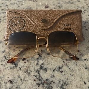 Ray-Ban Gold Gradient Square Sunglasses